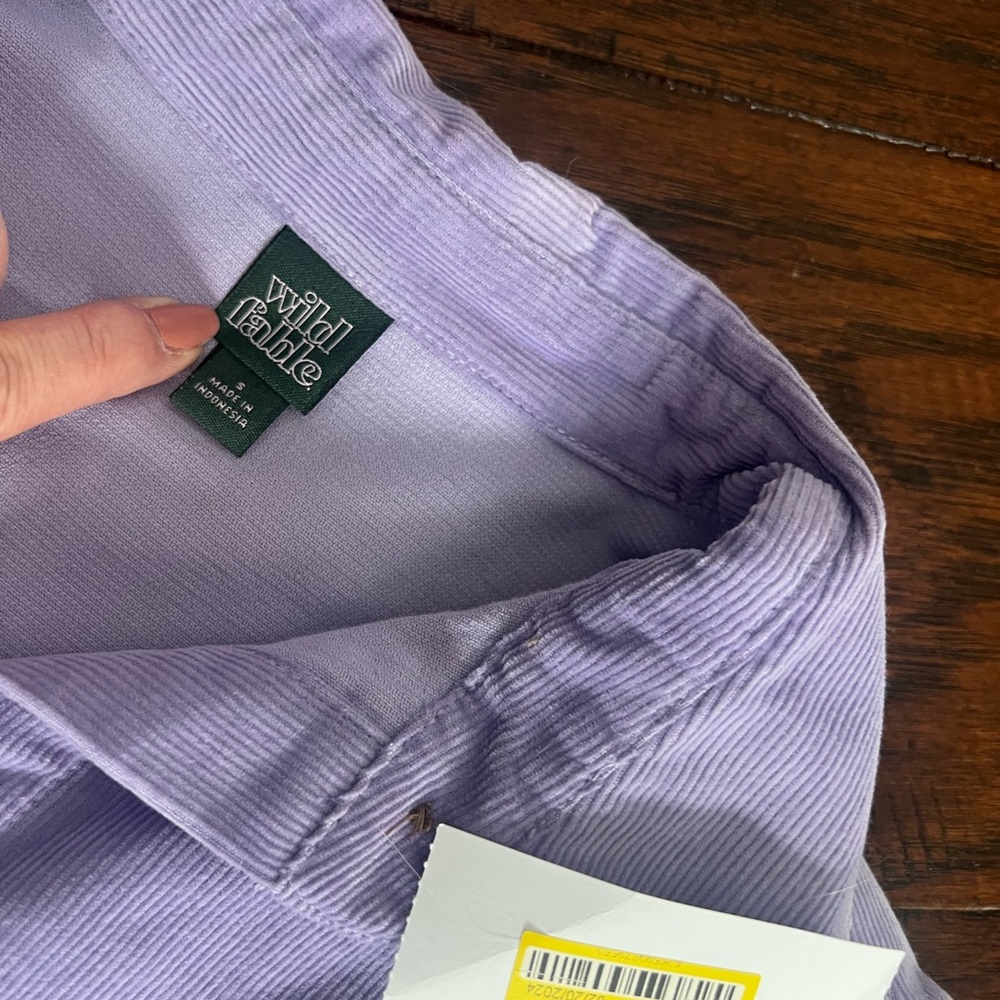 Wild Fable Lavender Corduroy Button-Up Shirt Jacket- pockets – Size Small – NWT - Picture 2 of 6